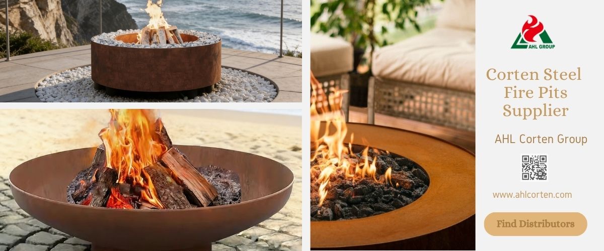 rusted steel fire pit